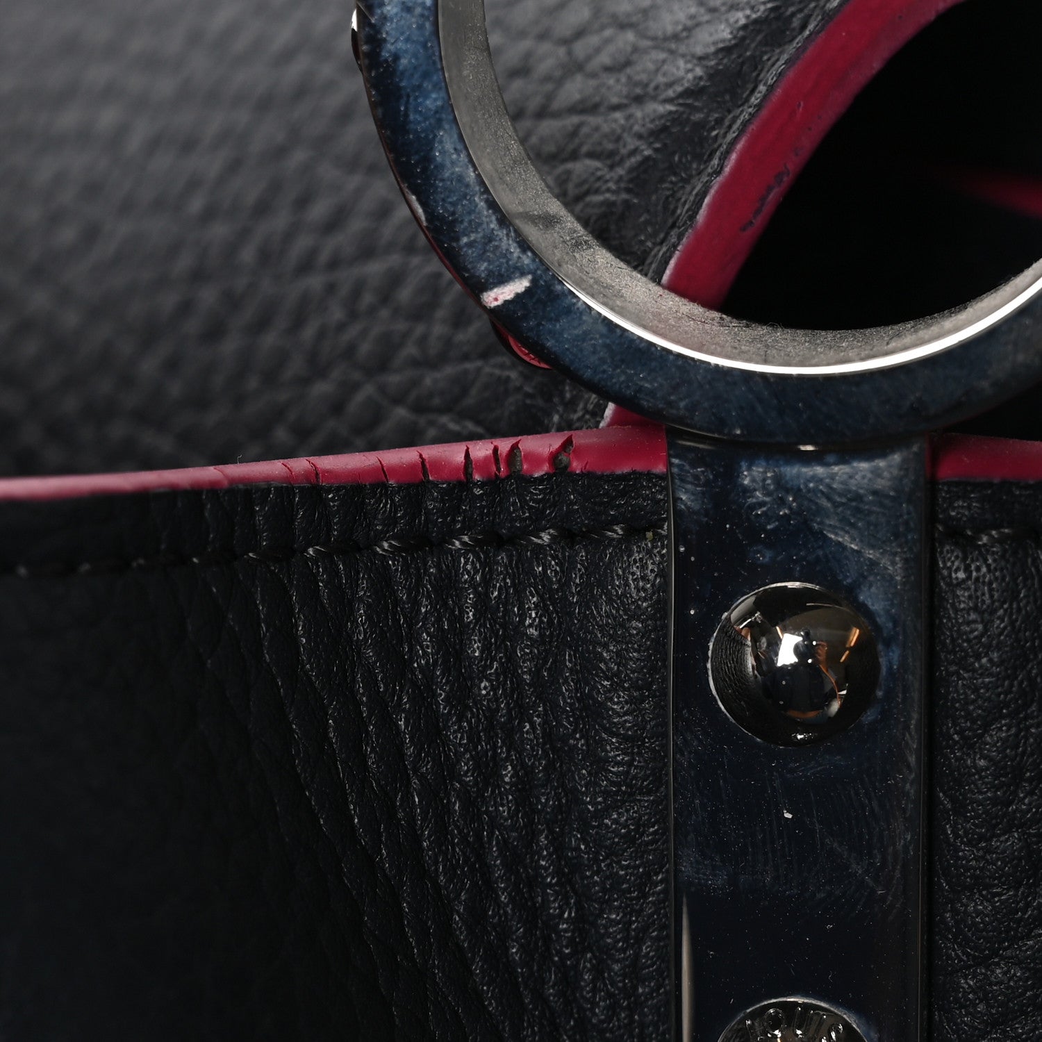 Louis Vuitton Taurillon Capucines MM Cobalt Fuchsia 13 of 13