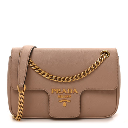 Prada Saffiano Flap Shoulder Bag Cipria 1 of 8