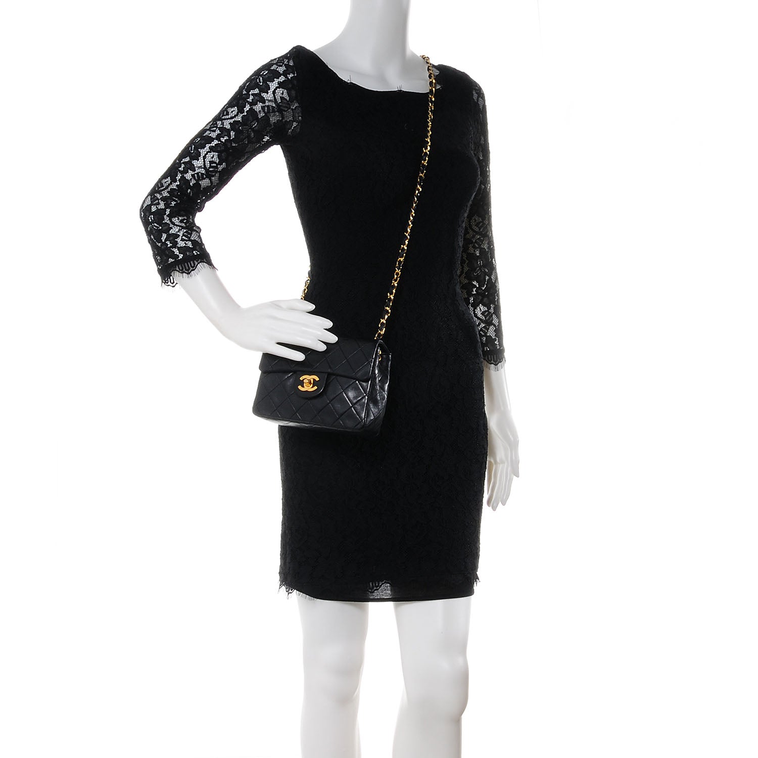 Chanel Lambskin Mini Square Flap Black 2 of 8