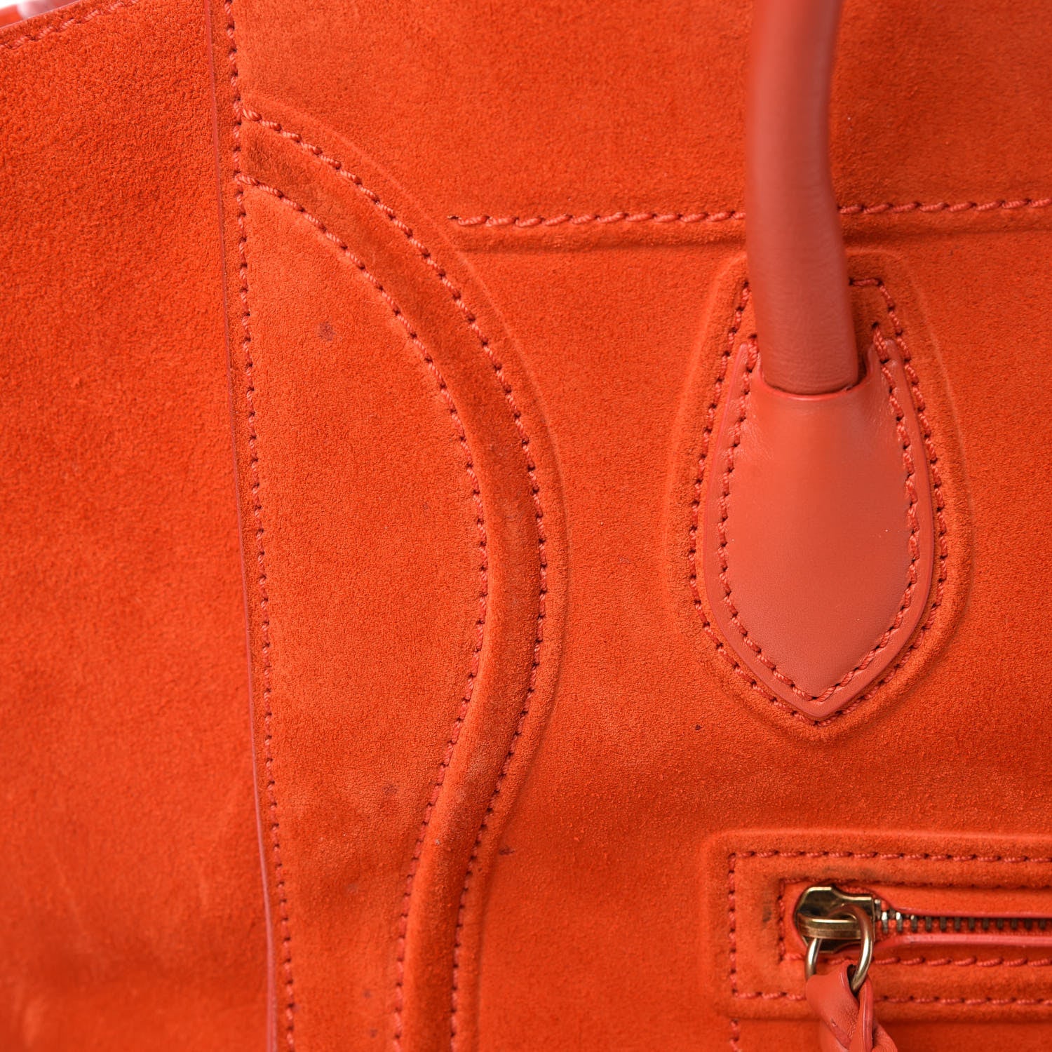 Celine Nubuck Medium Phantom Luggage Bright Orange 26 of 27