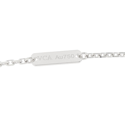 Van Cleef & Arpels 18K White Gold Diamond Guilloche Vintage Alhambra Pendant Necklace 4 of 4