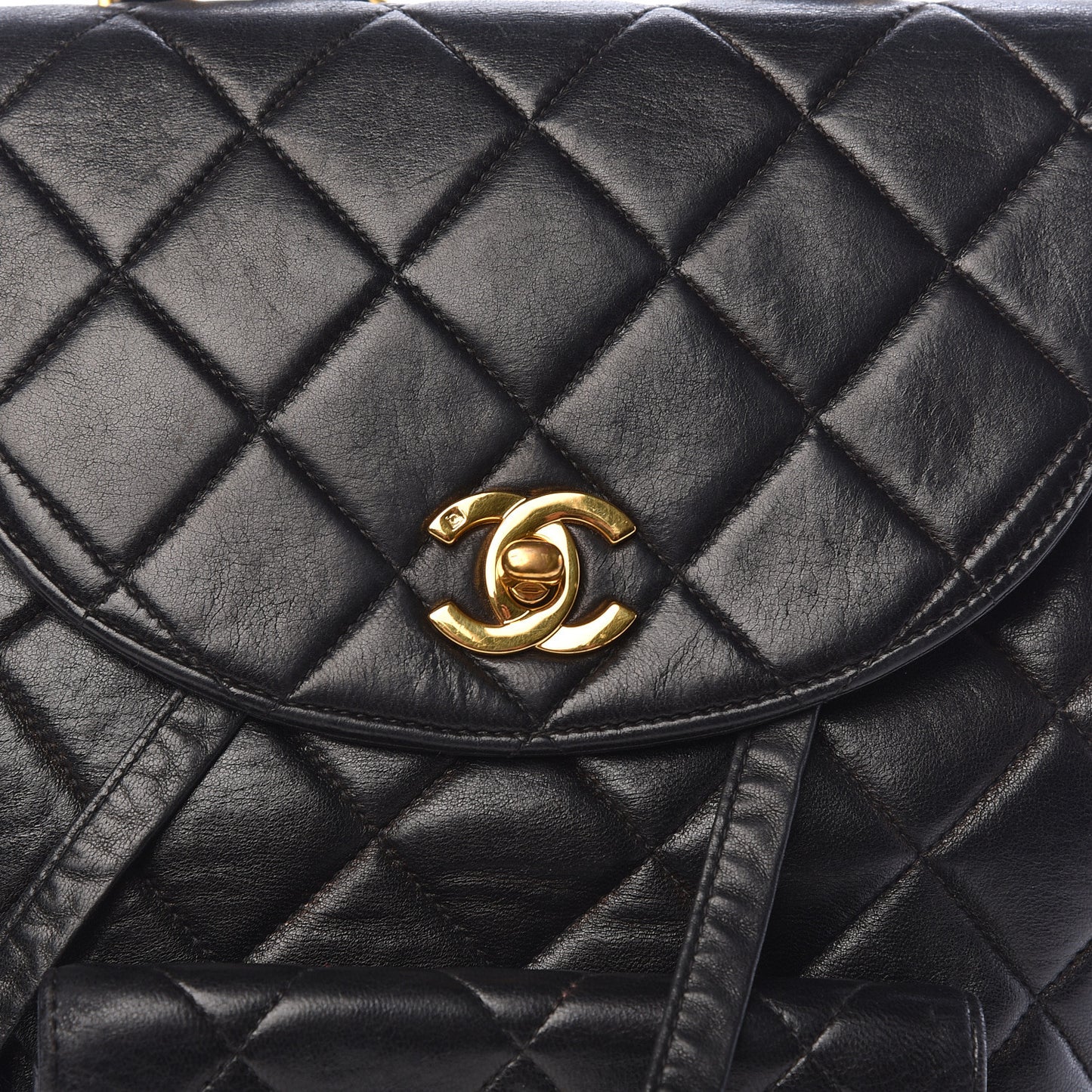 Lambskin Quilted CC Chain Backpack Black