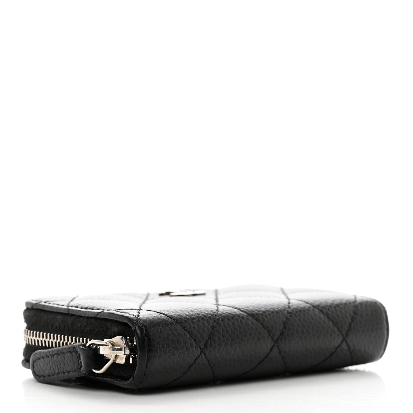 Caviar Quilted Zip Coin Purse Black