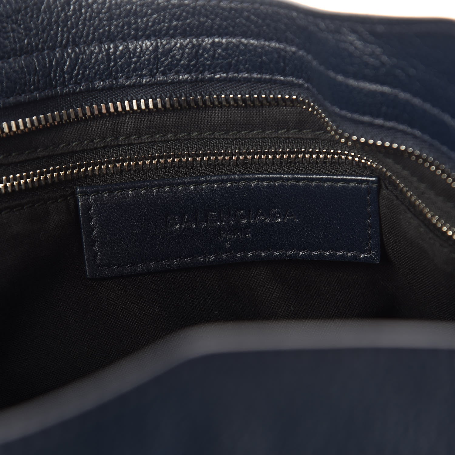 Balenciaga Chevre Silver Metallic Edge Hardware City Bleu Nuit Dark Sea 7 of 10