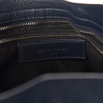 Balenciaga Chevre Silver Metallic Edge Hardware City Bleu Nuit Dark Sea 7 of 10