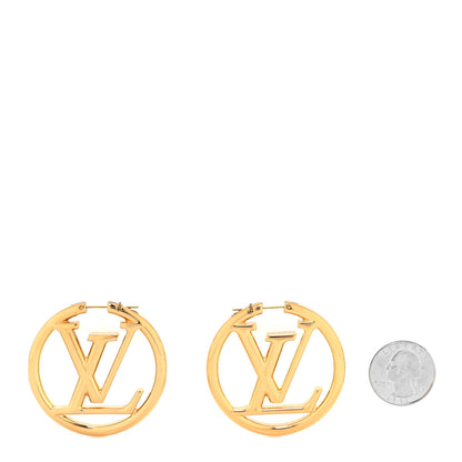 Louis Vuitton Metal Louise Hoop Earrings Gold 2 of 4