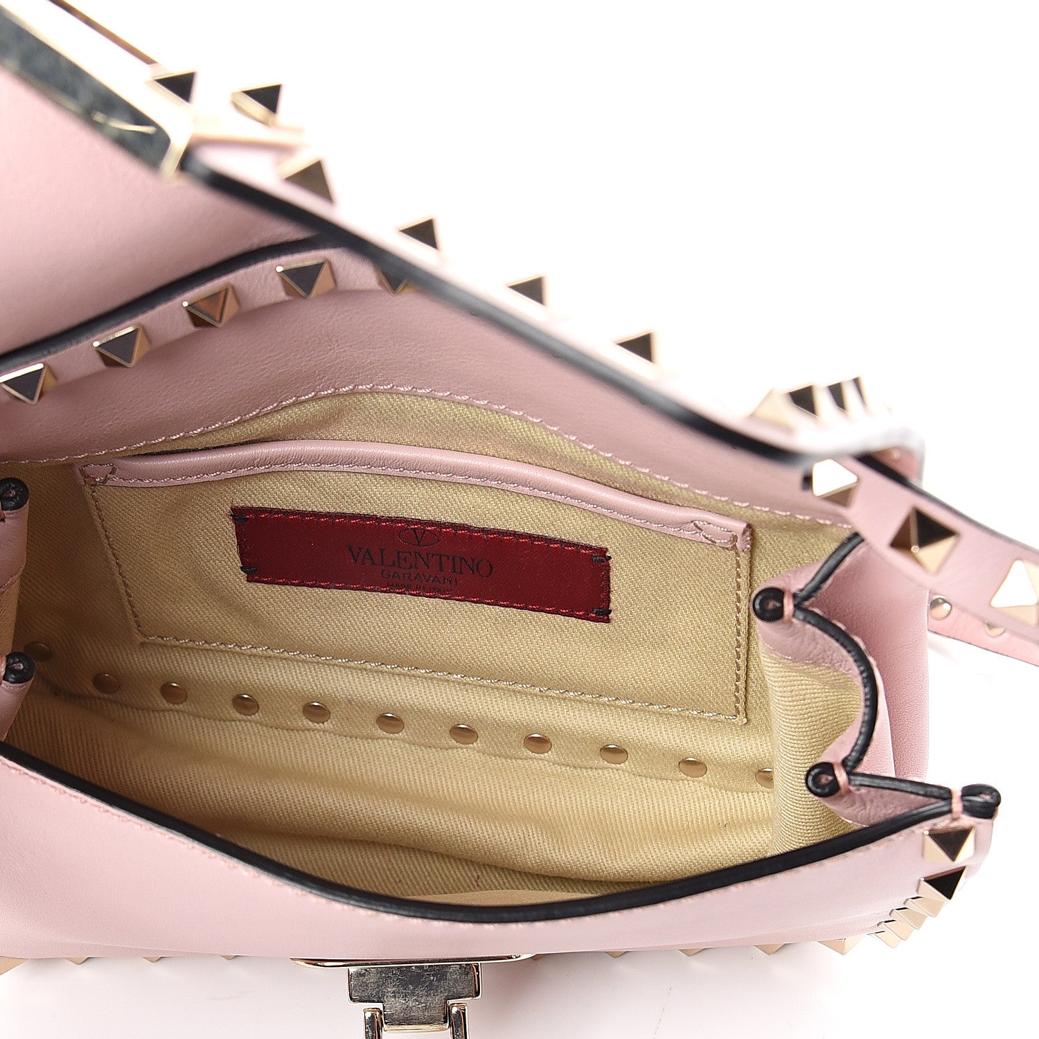 Valentino Garavani Vitello Mini Rockstud Flap Saddle Crossbody Bag Water Rose 4 of 7