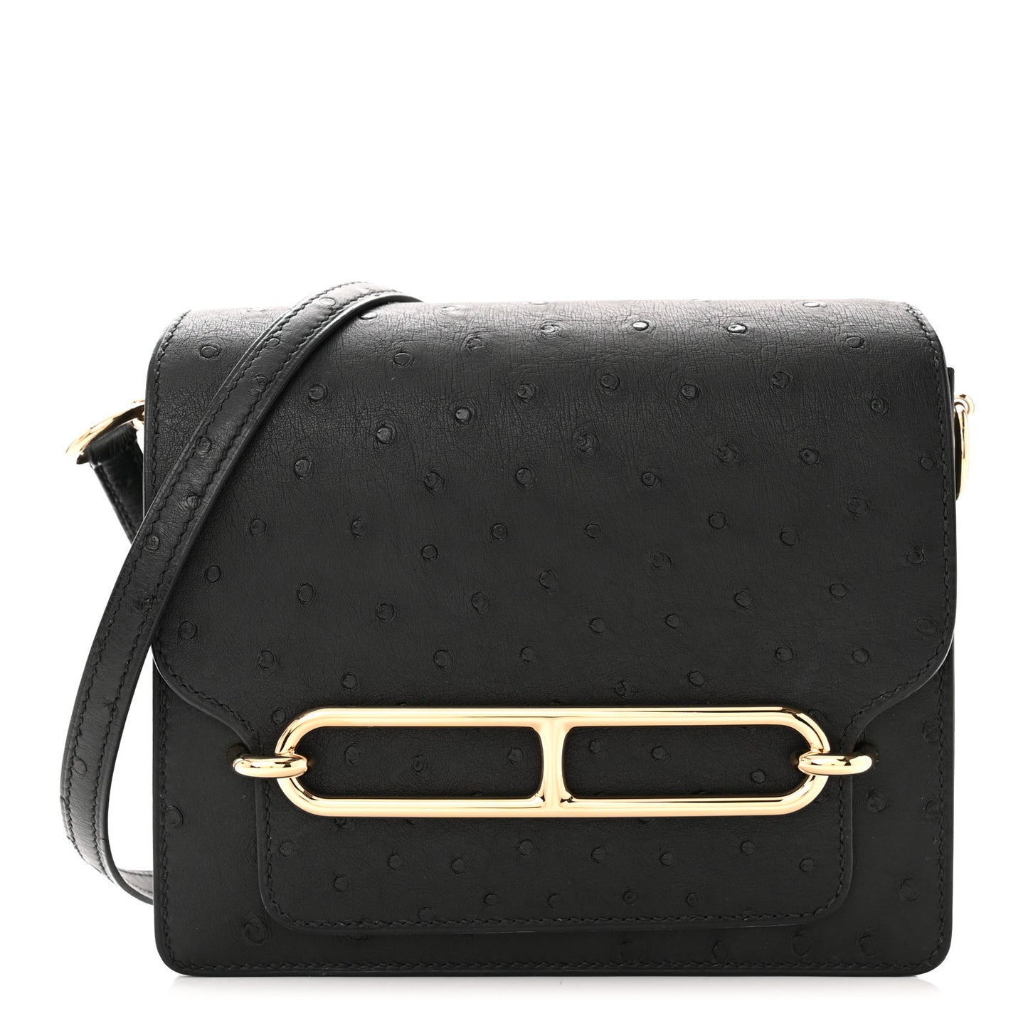 Ostrich Mini Sac Roulis Black