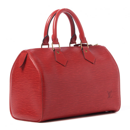 Louis Vuitton Epi Speedy 25 Castillan Red 2 of 9