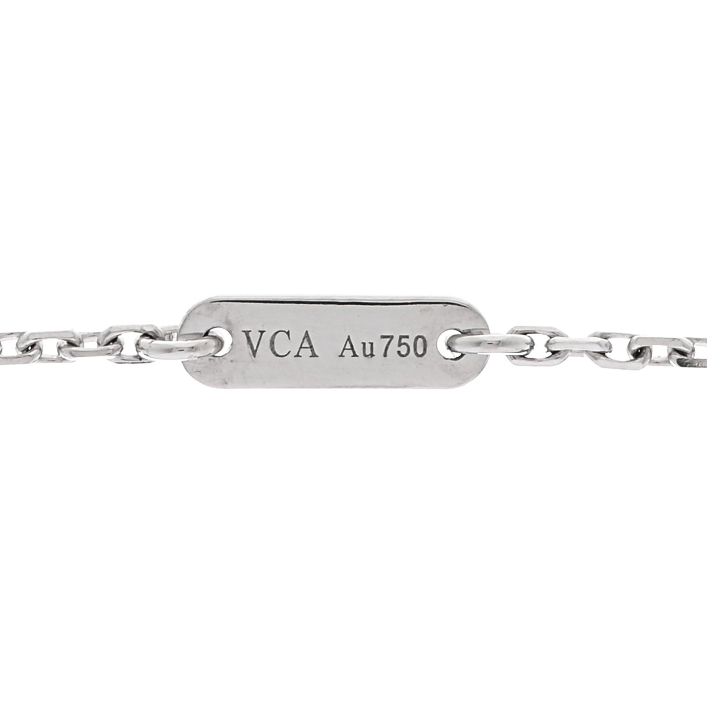 18K White Gold Diamond Sweet Alhambra Pendant Necklace