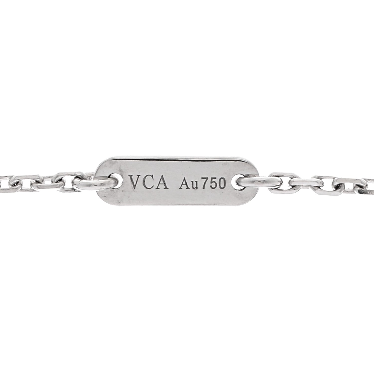 Van Cleef & Arpels 18K White Gold Diamond Sweet Alhambra Pendant Necklace 4 of 6