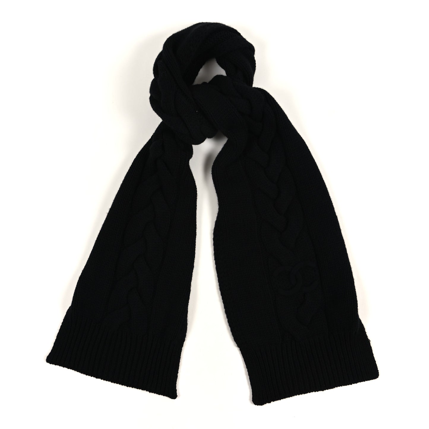 Cashmere Knitted Scarf Black