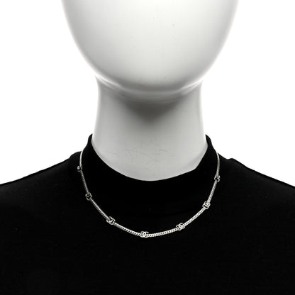 Chanel Metal CC Short Chain Necklace Silver 3 of 5