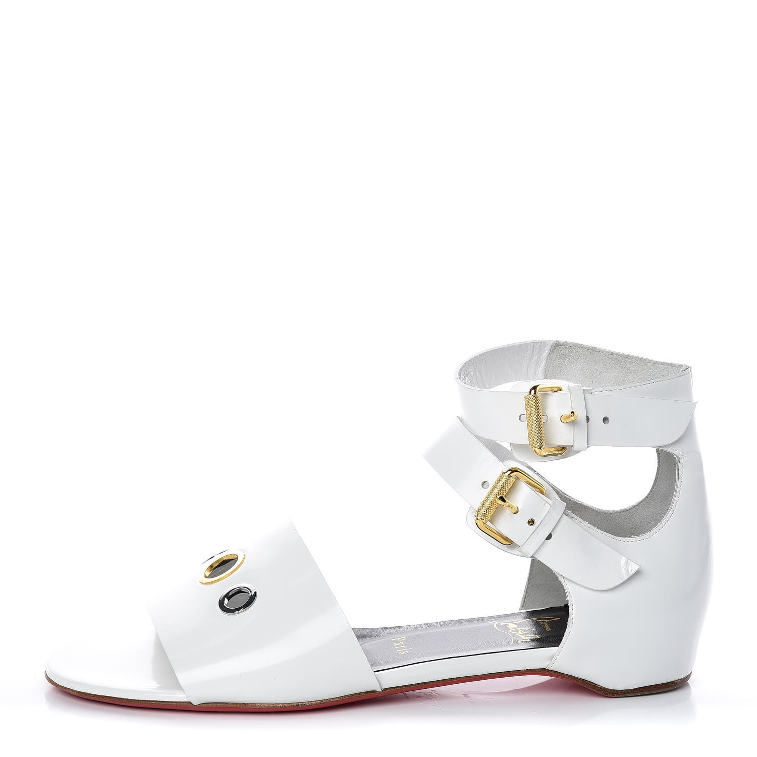 Christian Louboutin Jazz Calf Scubaflat Flat Sandals 39 White 1 of 10