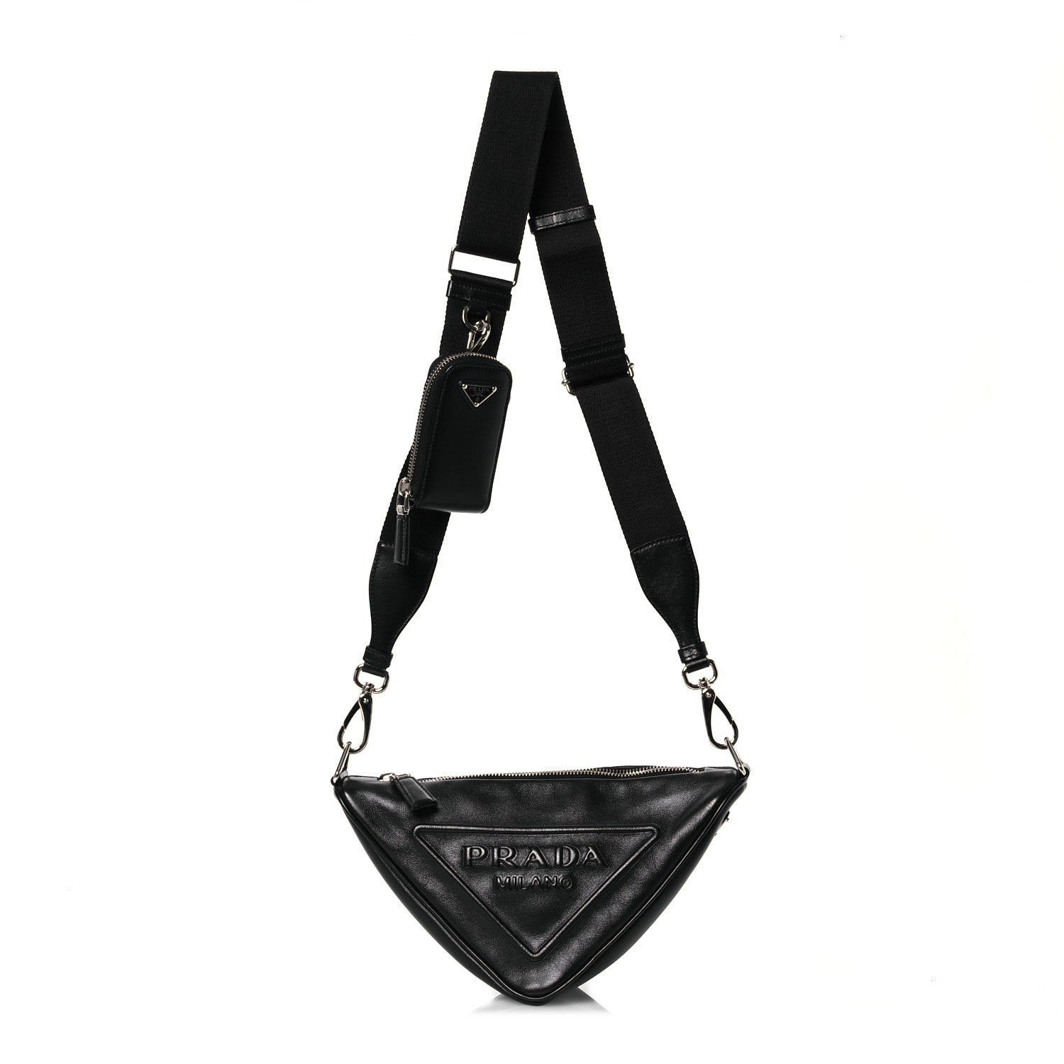 Prada Grace Lux Triangle Shoulder Bag Black 1 of 10