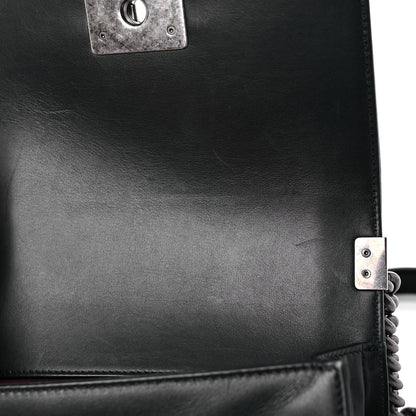 Chanel Calfskin Chevron Quilted Small Boy Flap Black 10 of 13