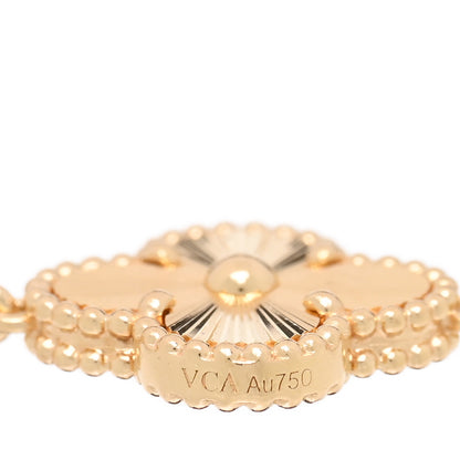 Van Cleef & Arpels 18K Yellow Gold Diamond 5 Motifs Guilloche Vintage Alhambra Bracelet 3 of 3
