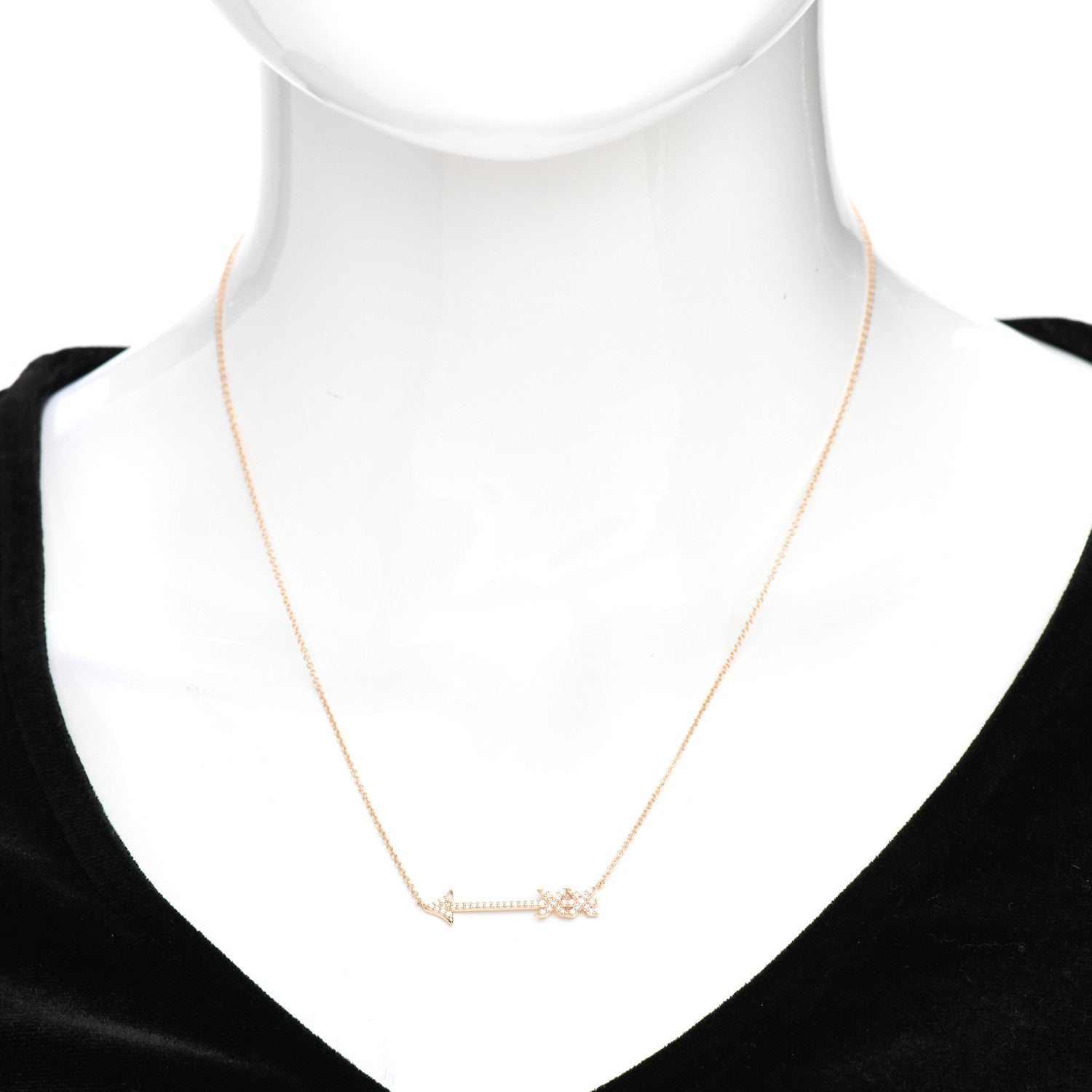 Tiffany 18K Rose Gold Diamond Paloma's Graffiti Arrow Pendant Necklace 2 of 4