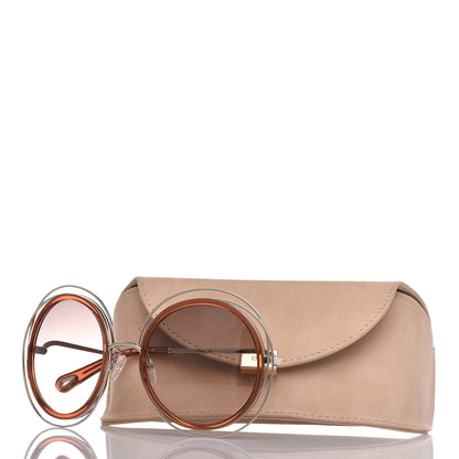 Chloe Oversized Round Carlina Sunglasses CE120S Gold Blonde Havana 7 of 7