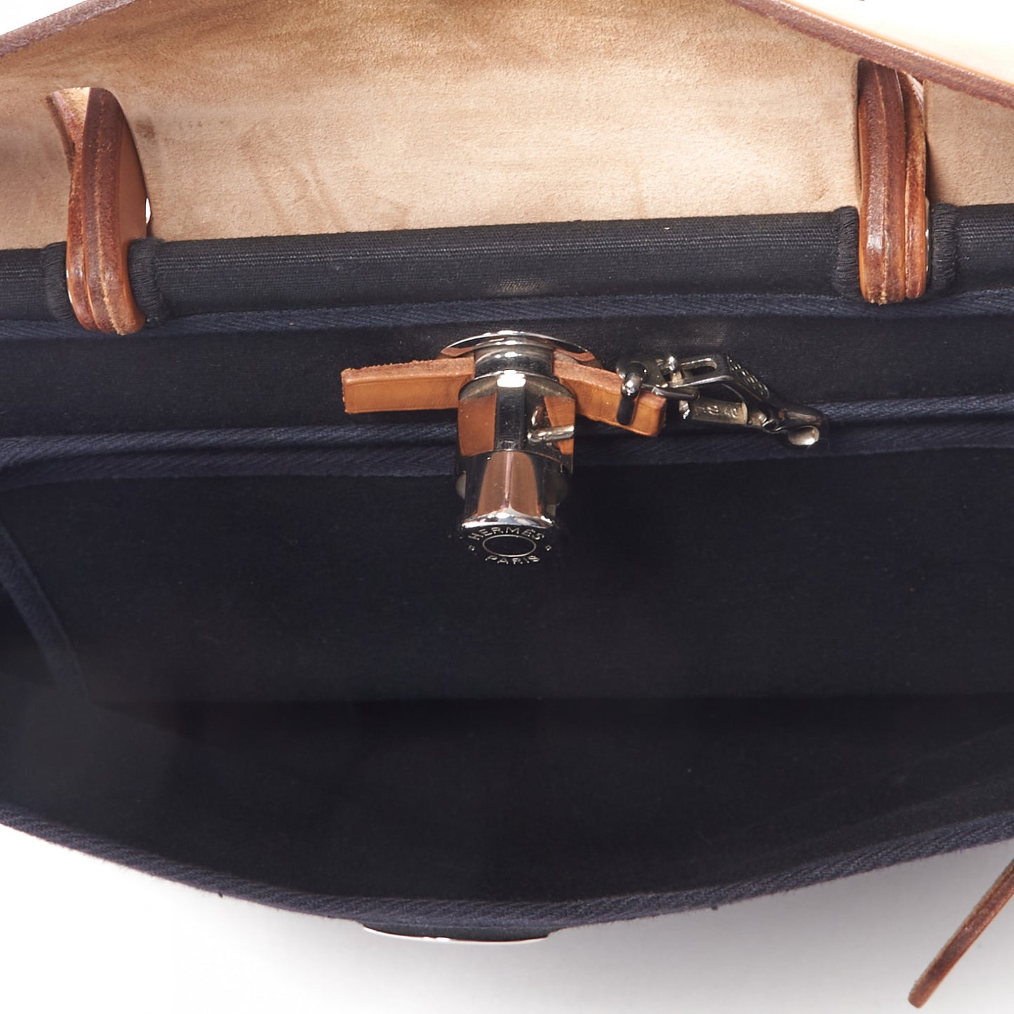 Toile Vache Calfskin Herbag PM 30 Black Natural