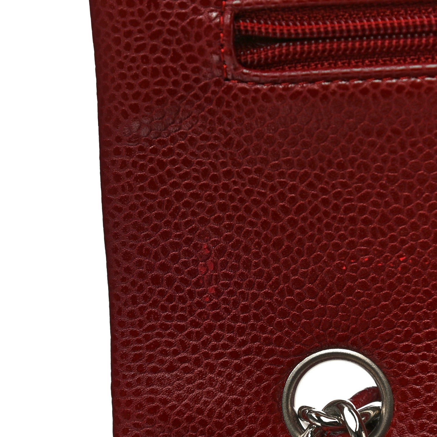 Chanel Caviar Quilted Maxi Double Flap Dark Red 10 of 13