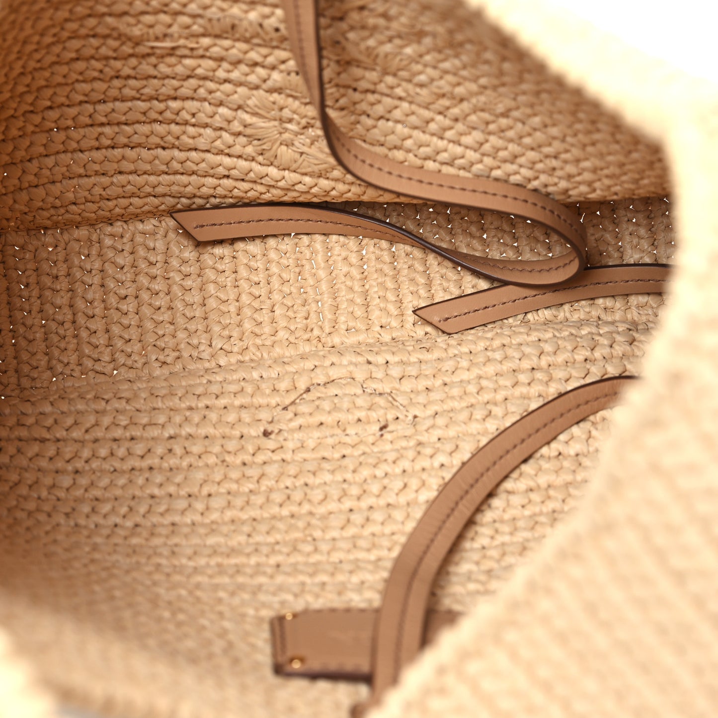Yarn Raffia Effect Crochet Embroidered Logo Hobo Naturale