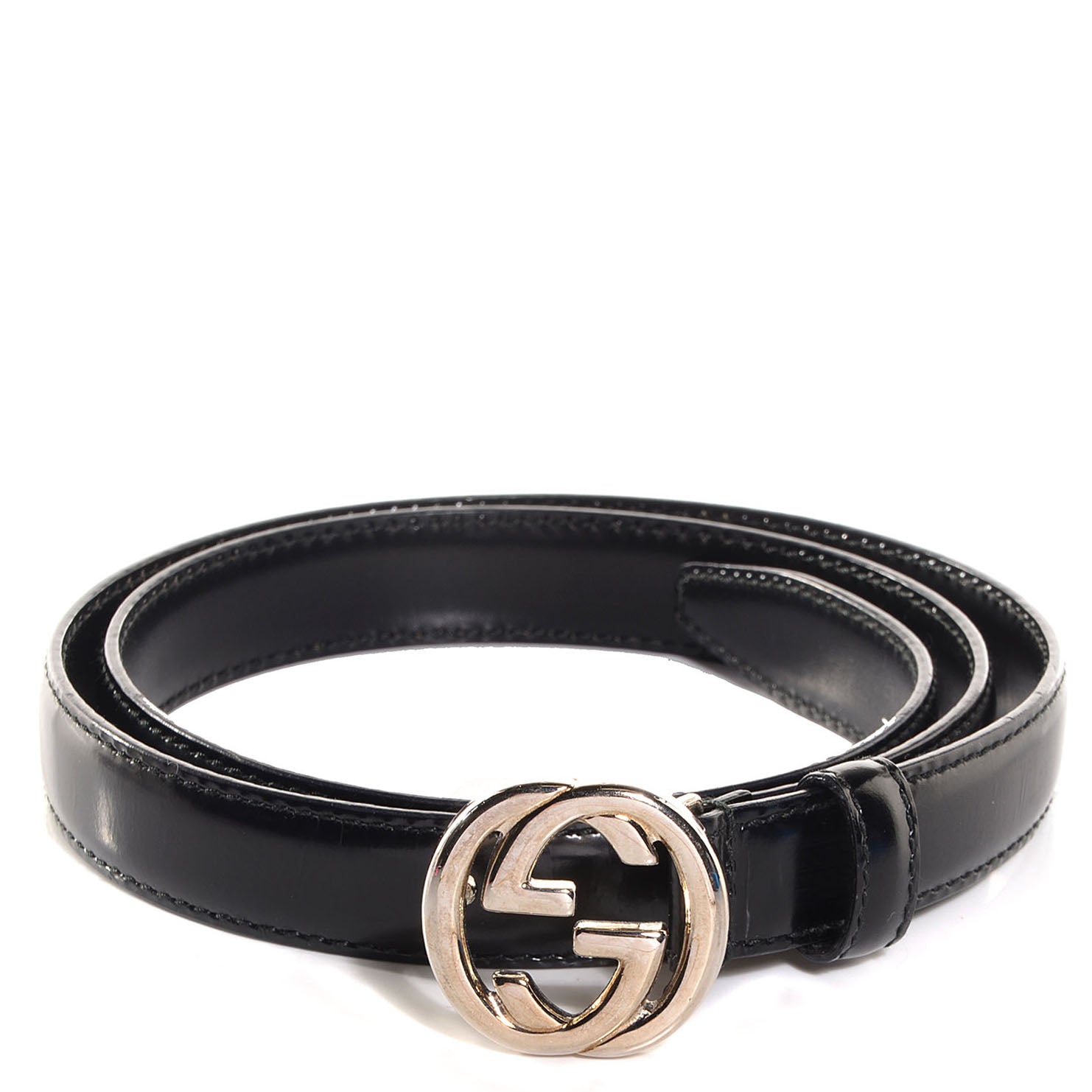 Gucci Patent Leather GG Belt 75 30 Black 1 of 4