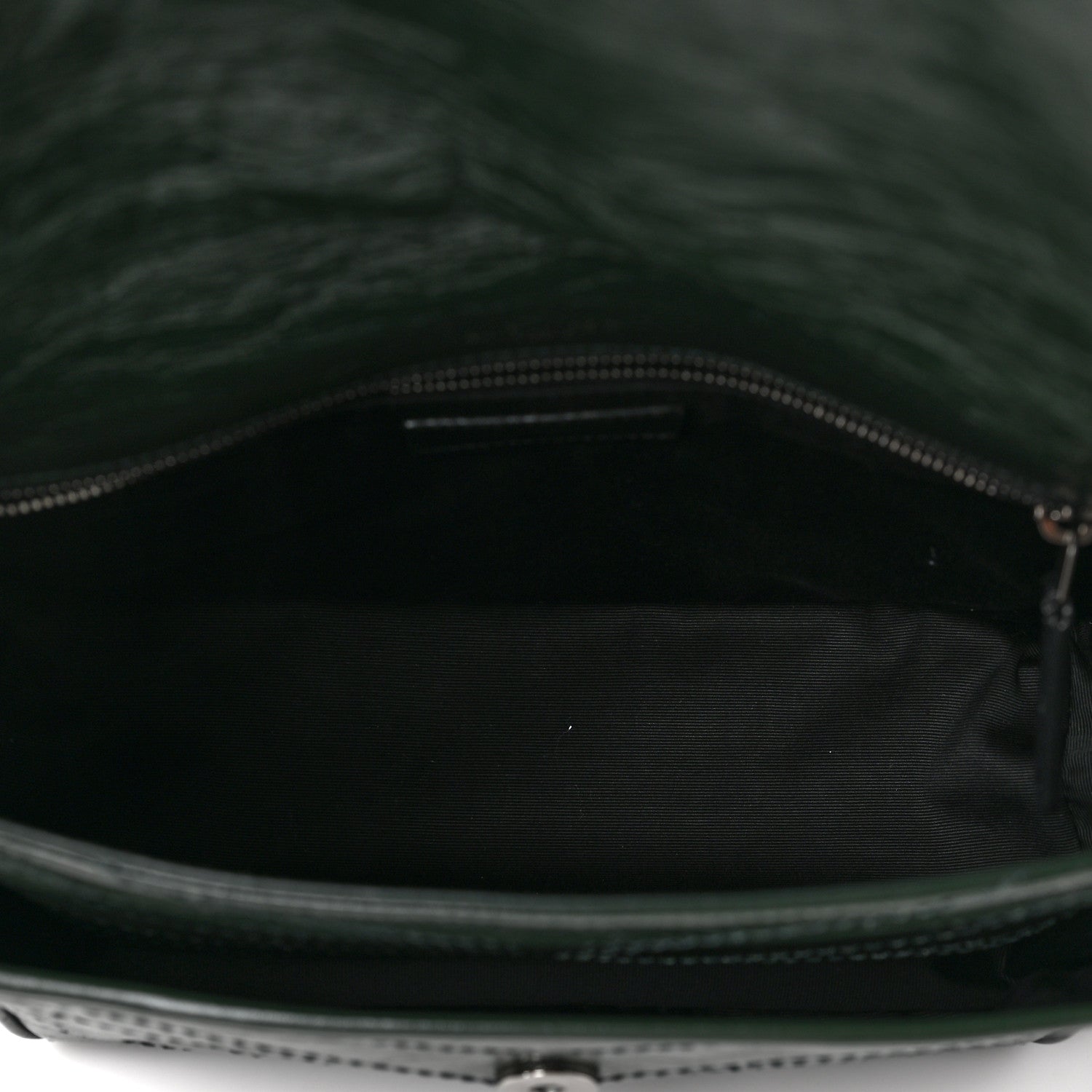 Saint Laurent Crinkled Calfskin Matelasse Monogram Medium Niki Chain Satchel New Vert Fonce 4 of 5
