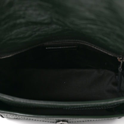 Saint Laurent Crinkled Calfskin Matelasse Monogram Medium Niki Chain Satchel New Vert Fonce 4 of 5