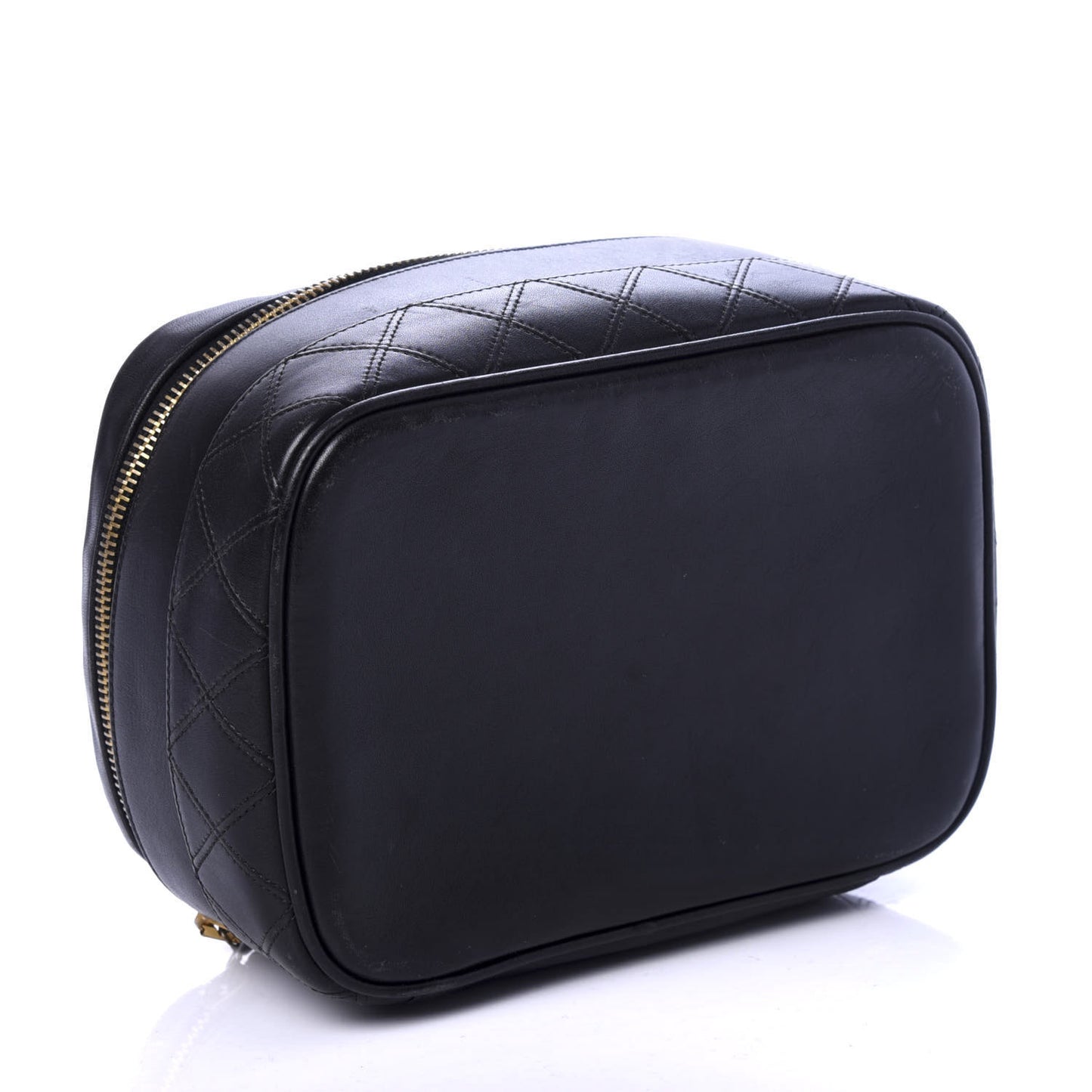 Lambskin Vanity Cosmetic Case Black