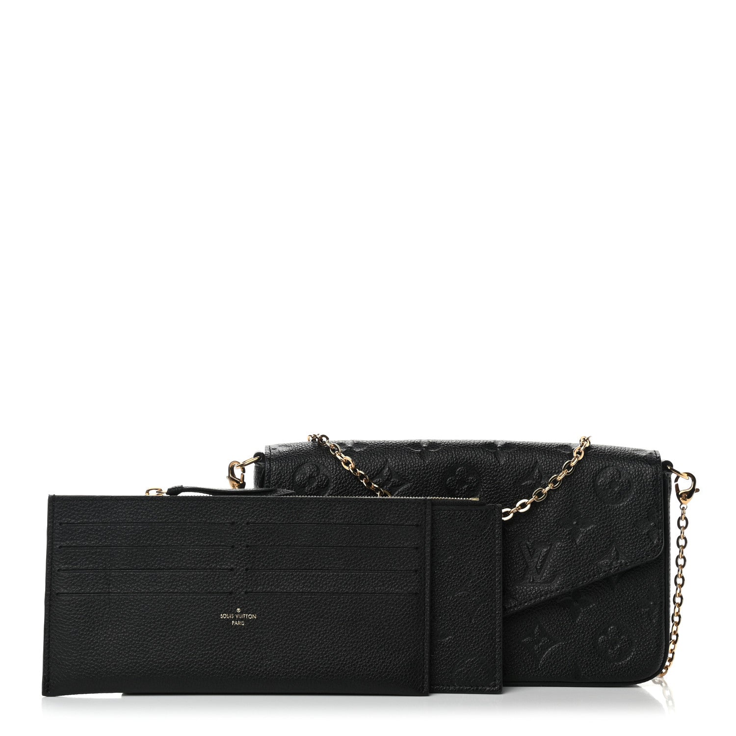 Louis Vuitton Empreinte Pochette Felicie Chain Wallet Black 1 of 10