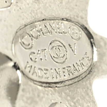 Chanel Crystal CC Star Earrings Silver 4 of 4