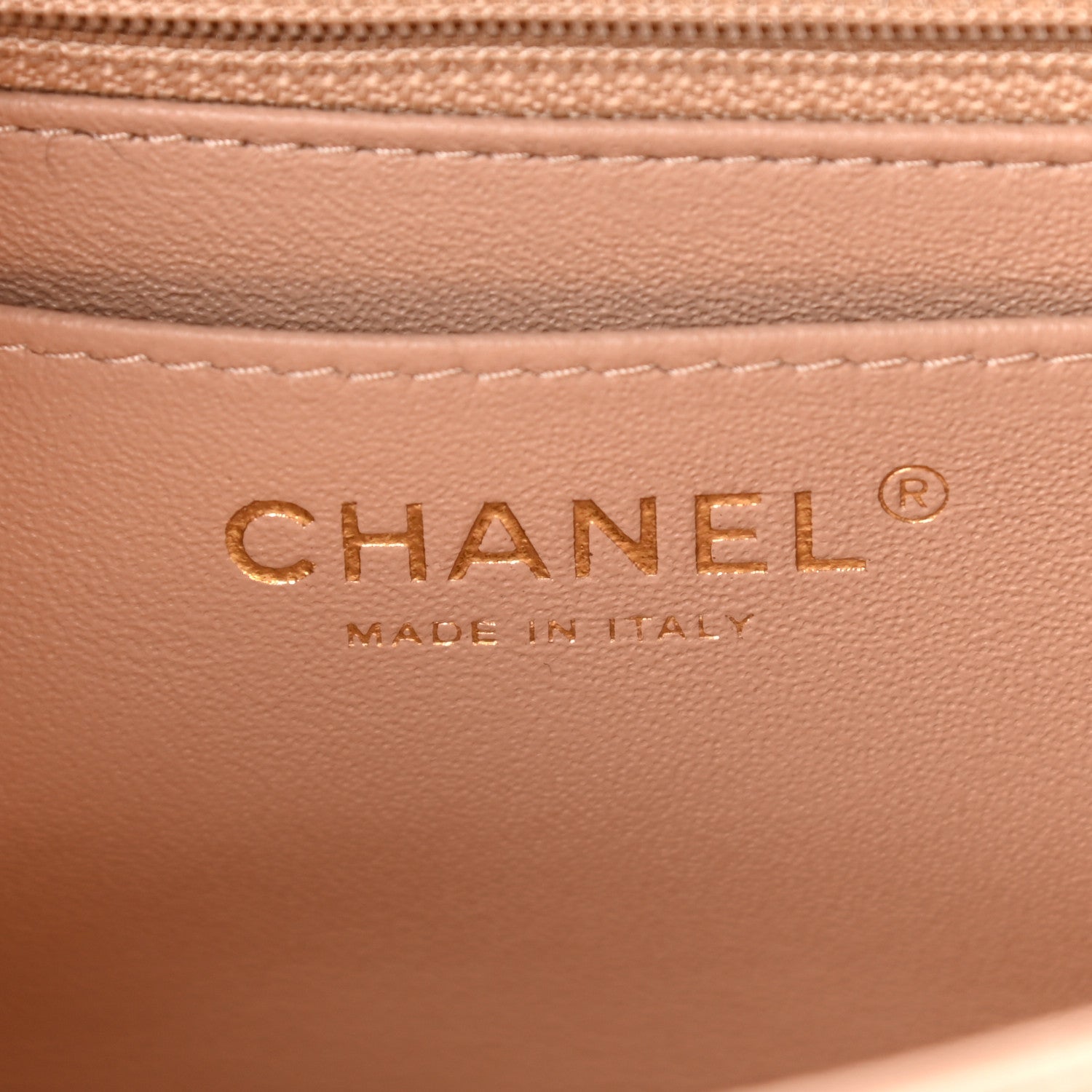 Chanel Lambskin Quilted Mini Square Flap Beige 6 of 9