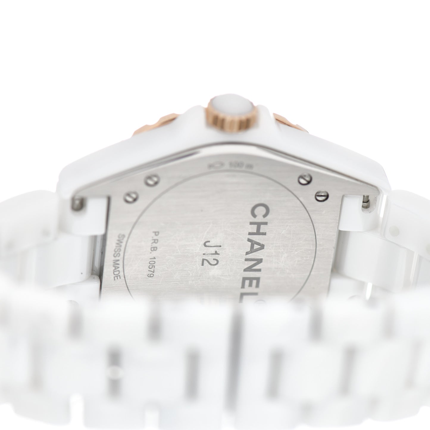 Stainless Steel 18K Beige Gold Ceramic Diamond 36.5mm J12 Automatic Watch White