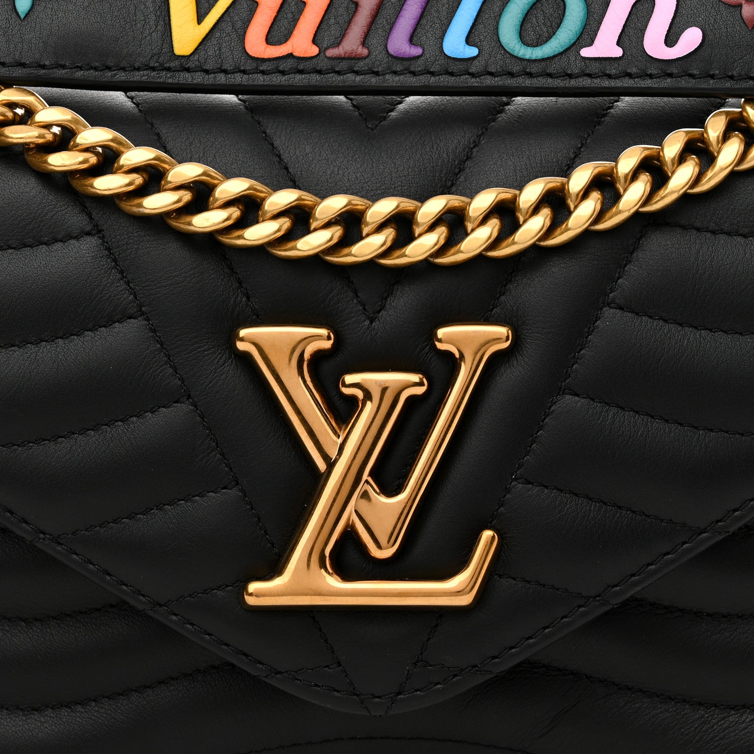 Louis Vuitton Calfskin New Wave Chain MM Black 7 of 10
