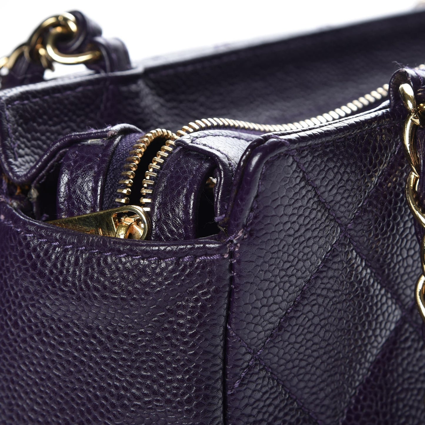 Caviar Quilted Camera Case Purple