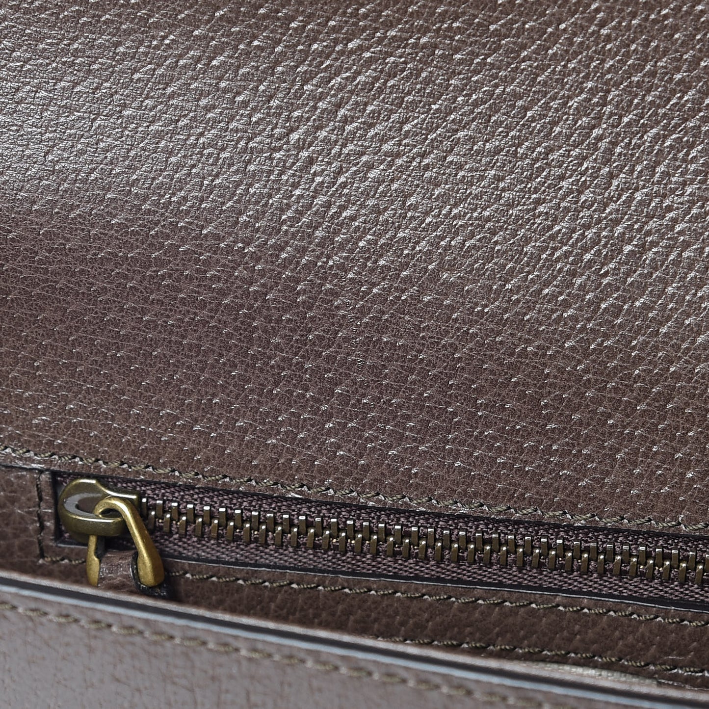 Grained Calfskin Web Animalier Shoulder Bag Brown
