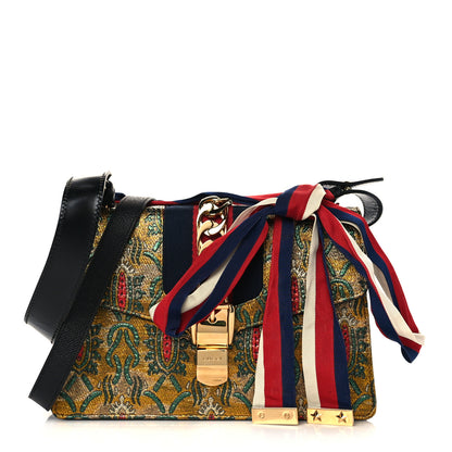Gucci Iridescent Brocade Small Sylvie Shoulder Bag Gold 1 of 5