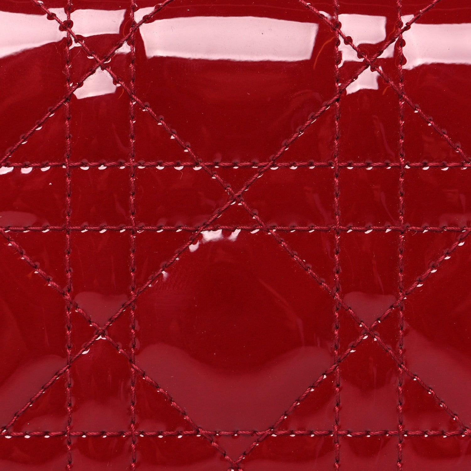 Christian Dior Patent Cannage Mini Lady Dior Wallet Cherry Red 9 of 12