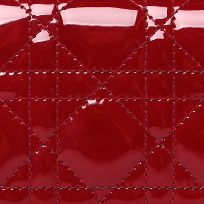Christian Dior Patent Cannage Mini Lady Dior Wallet Cherry Red 9 of 12
