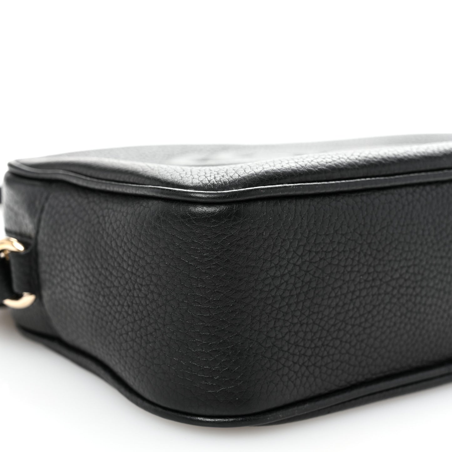 Pebbled Calfskin Small Soho Disco Bag Black