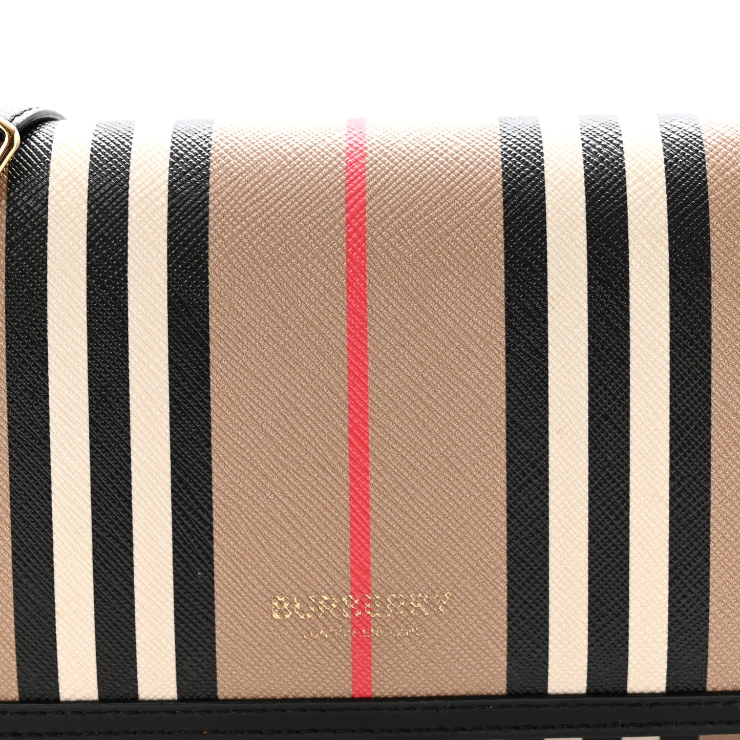 E-Canvas Icon Stripe Hannah Wallet With Detachable Strap Archive Beige