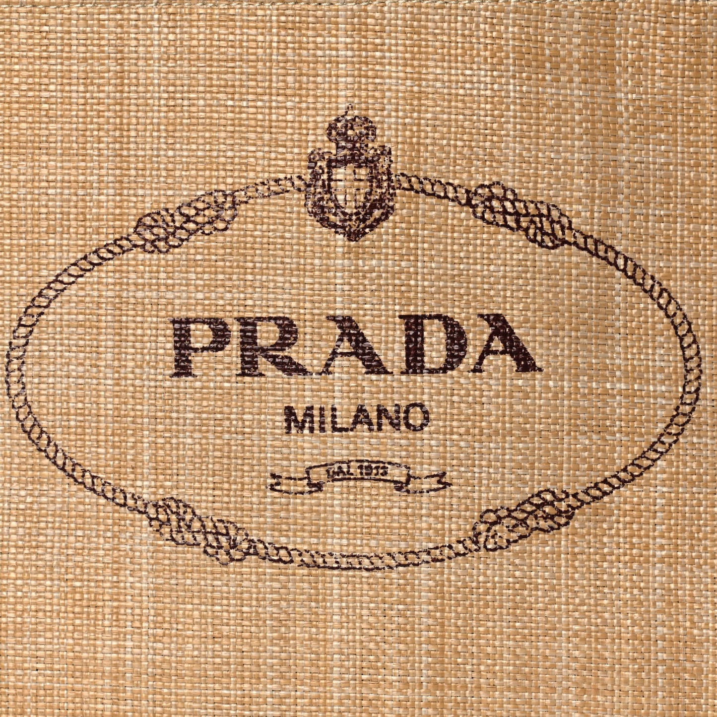 Raffia Logo Tote Naturale
