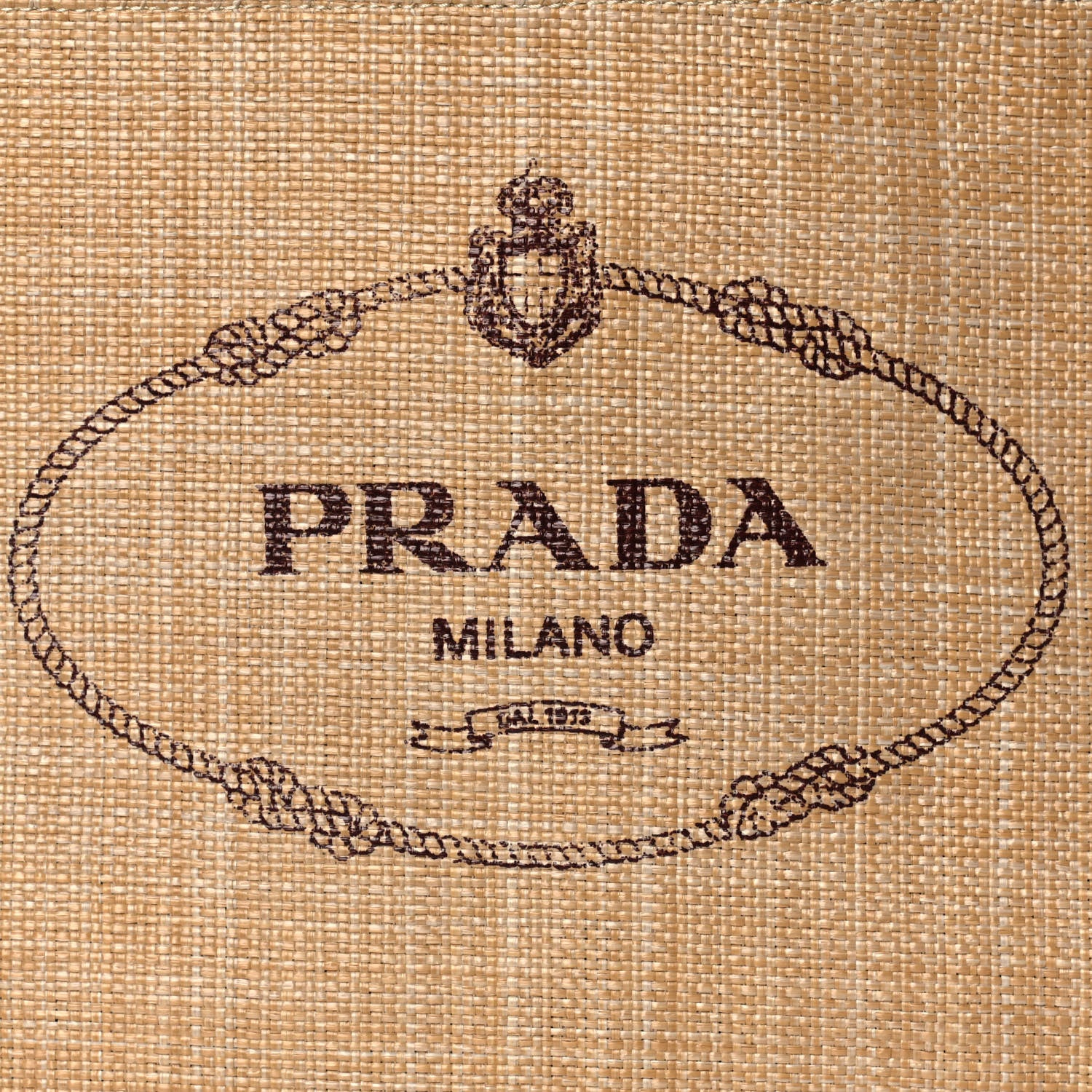 Prada Raffia Logo Tote Naturale 8 of 12