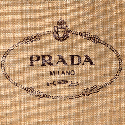 Prada Raffia Logo Tote Naturale 8 of 12
