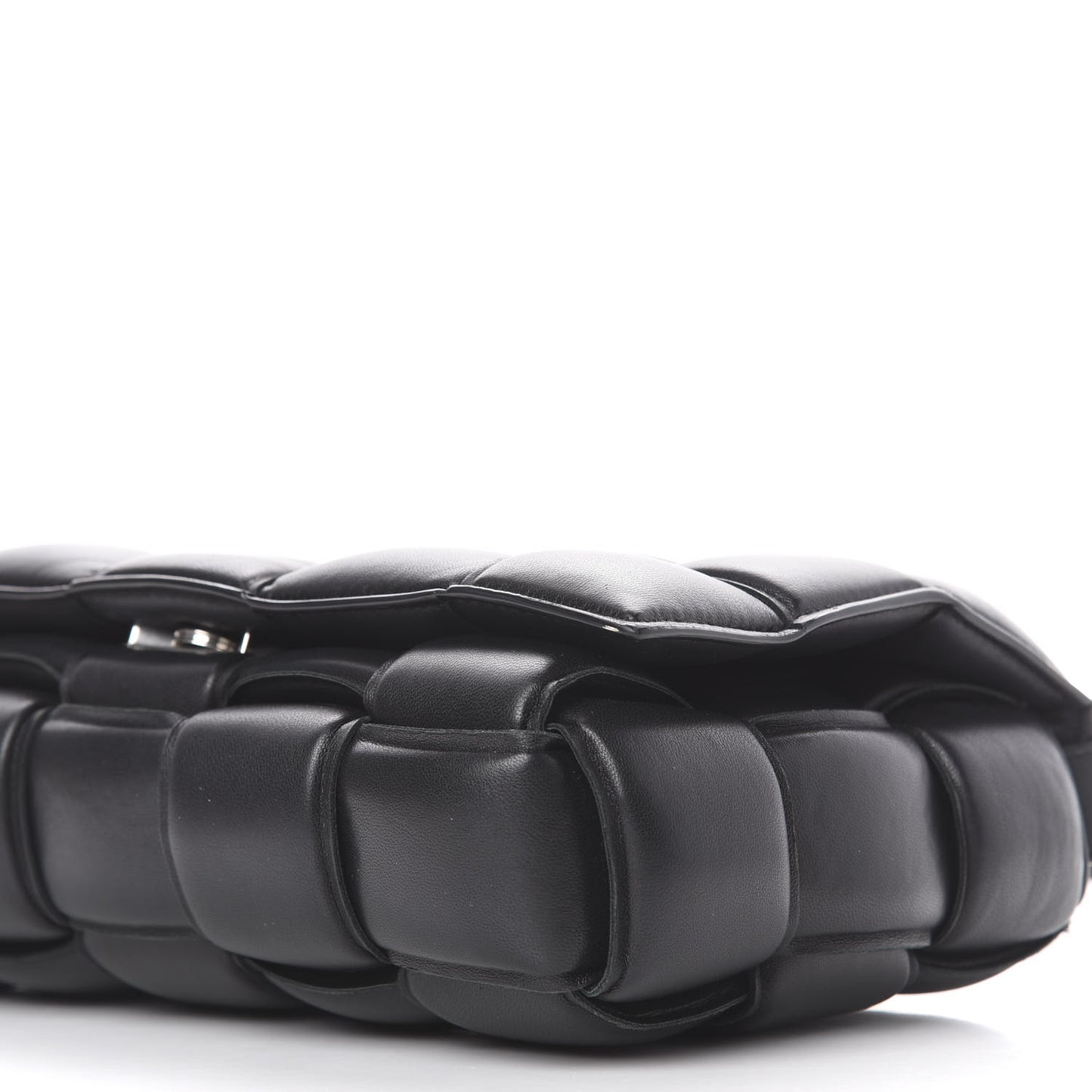 Nappa Maxi Intreccio Padded Cassette Crossbody Bag Black