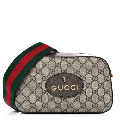 Gucci GG Supreme Monogram Web Neo Vintage Shoulder Bag Beige New Acero Crop 1 of 11