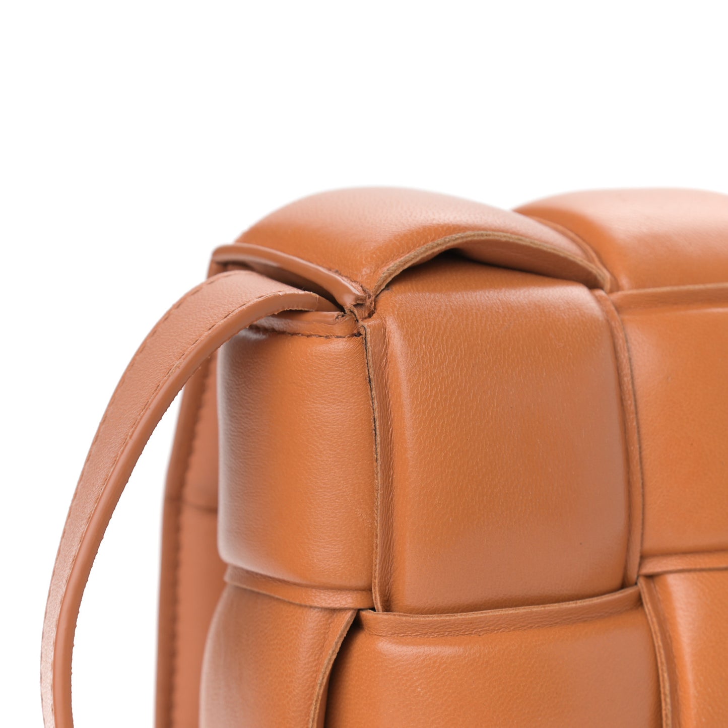Nappa Maxi Intreccio Padded Cassette Crossbody Bag Clay