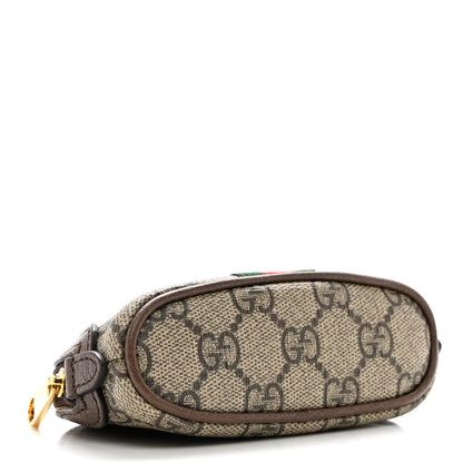 Gucci GG Supreme Monogram Web Ophidia Dome Key Pouch Beige New Acero 3 of 6