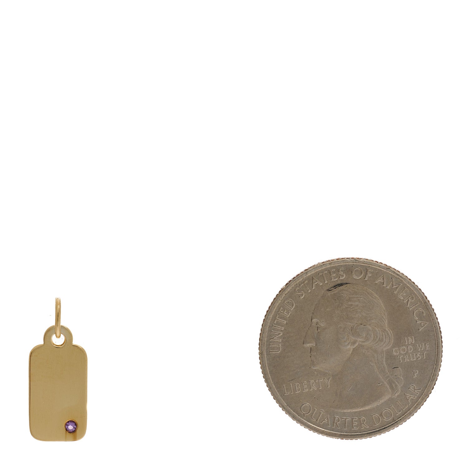 Tiffany 18K Yellow Gold Pink Sapphire Tag Pendant 2 of 3